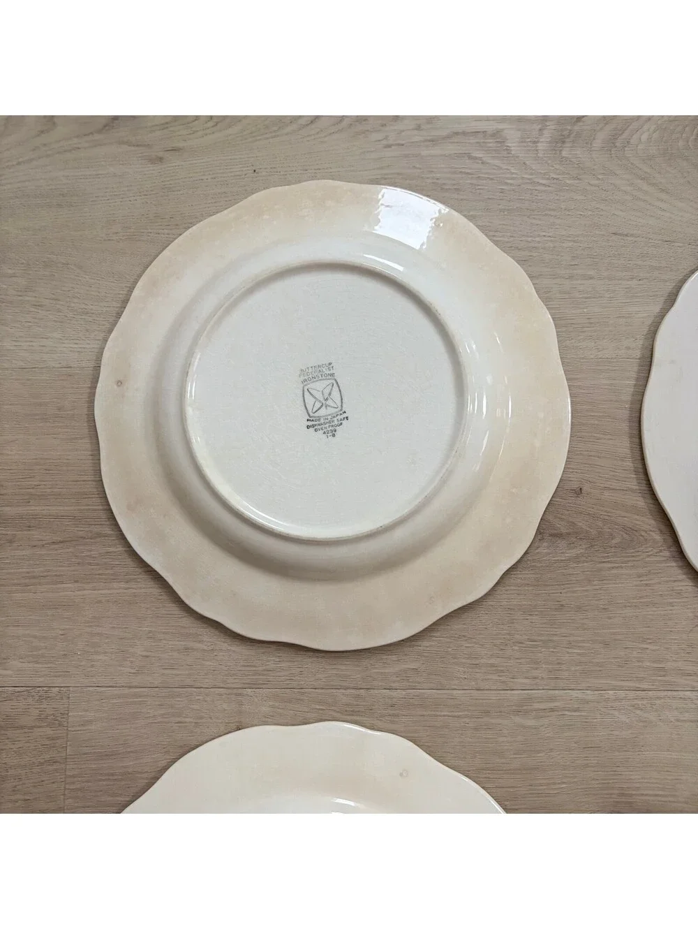 (4) Sears Federalist Buttercup Vintage Yellow 4239 Set of 4 Dinner Plates 10